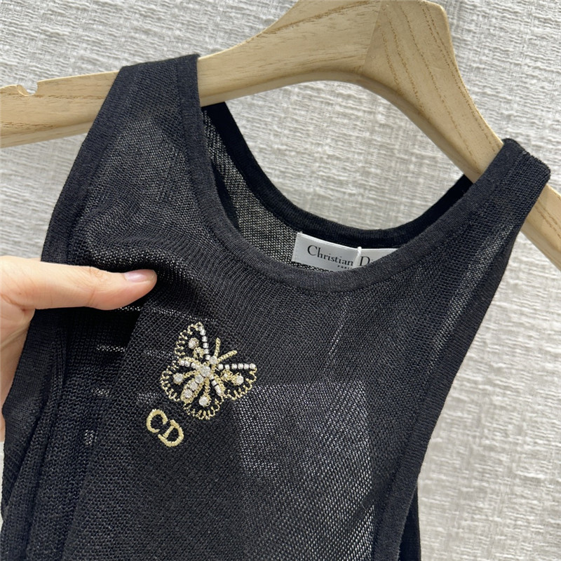 D10r slightly see-through knitted vest replica d&g clothing