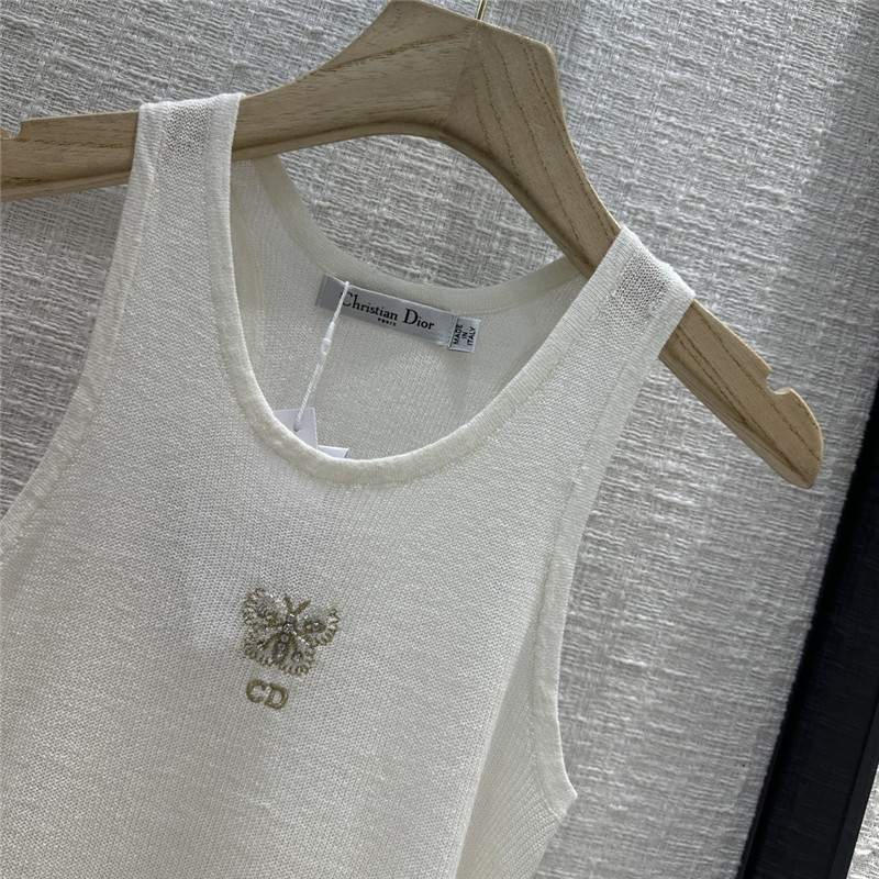 D10r slightly see-through knitted vest replica d&g clothing