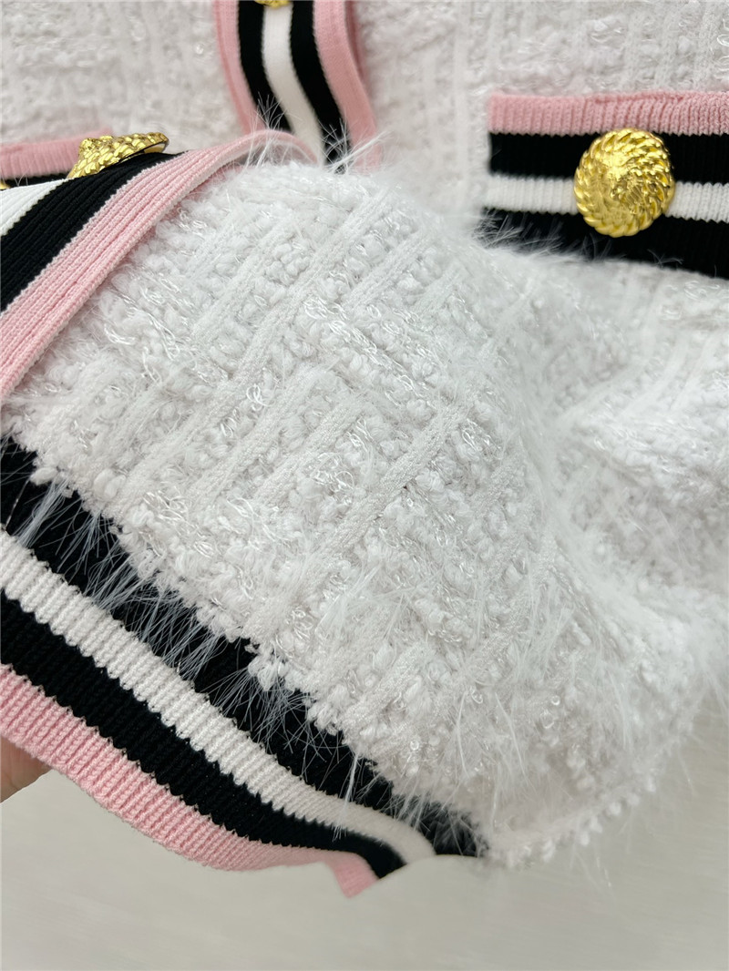 Balmain striped pink short sleeve + skirt replicas clothes
