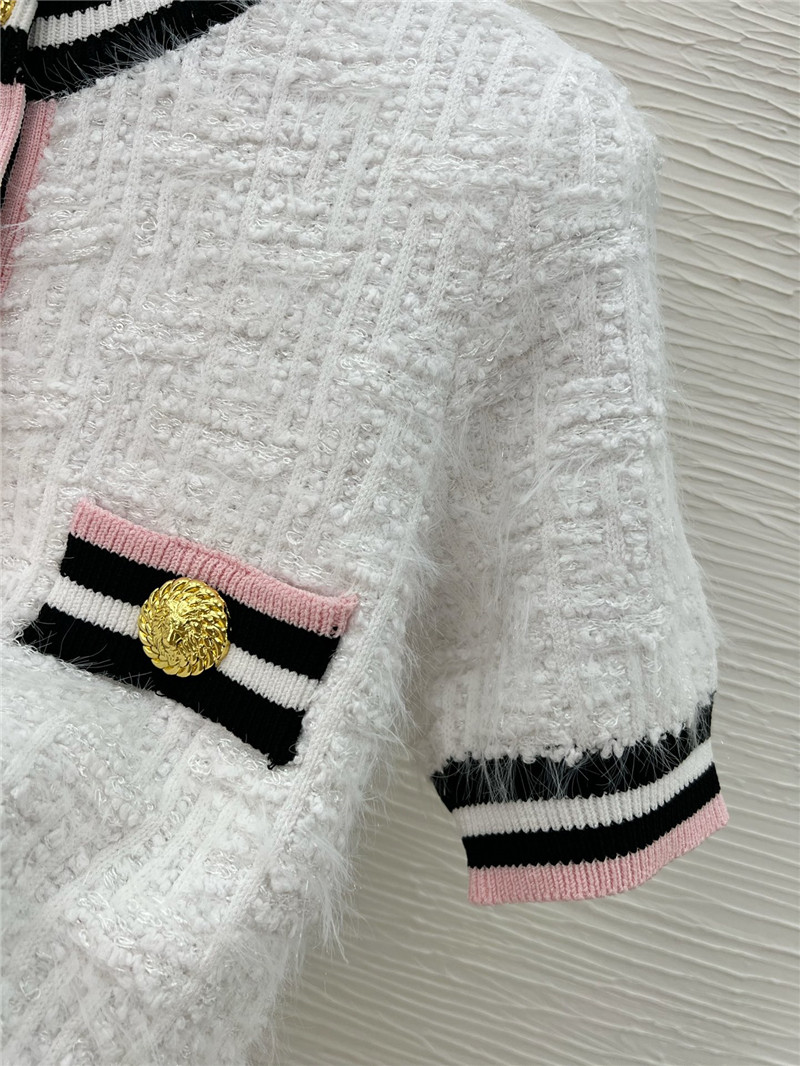 Balmain striped pink short sleeve + skirt replicas clothes