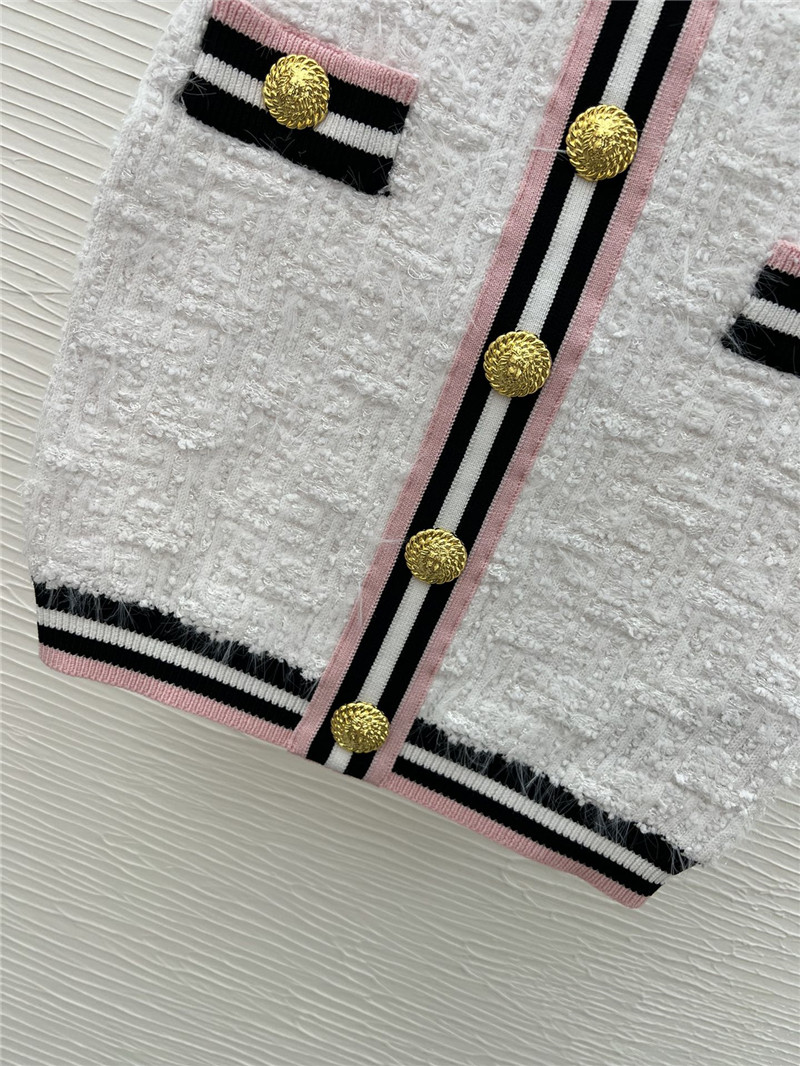 Balmain striped pink short sleeve + skirt replicas clothes