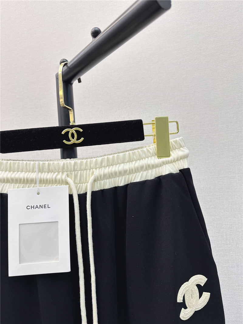 Ch**el elastic waist straight pants replica designer clothes