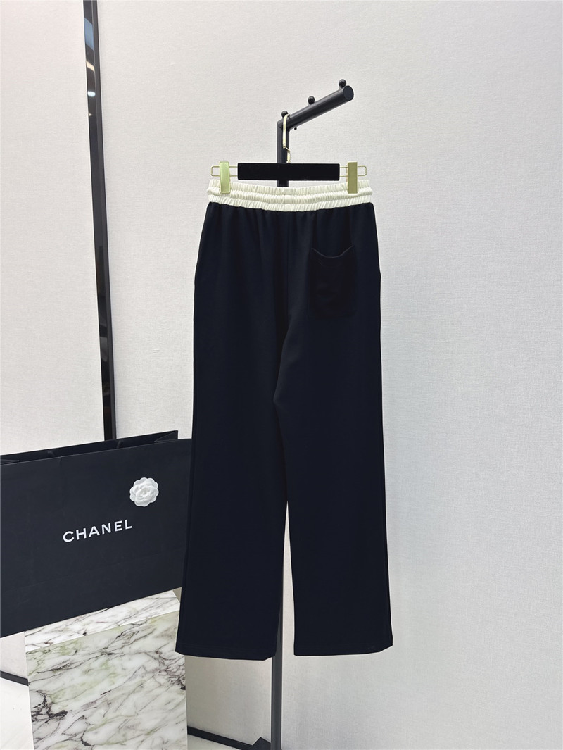 Ch**el elastic waist straight pants replica designer clothes