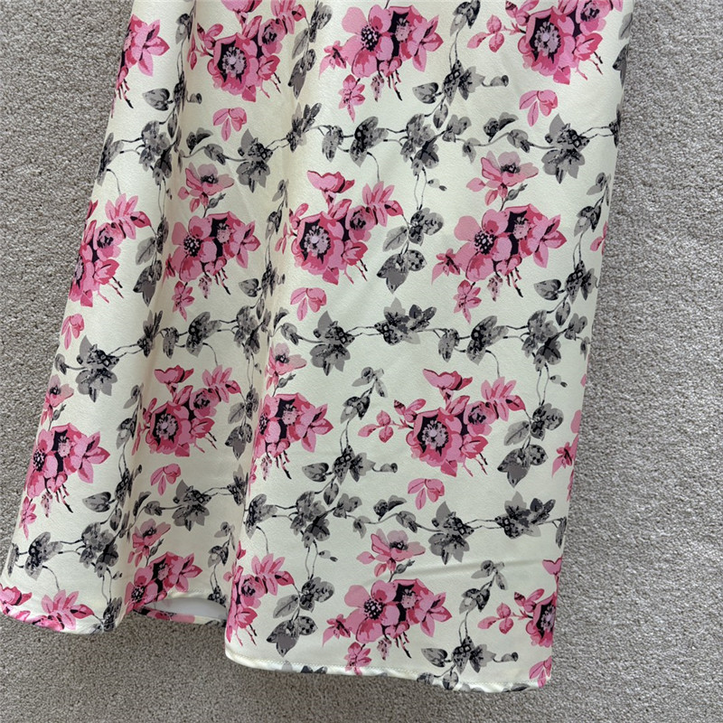 Pra*a floral v-neck crossover sleeveless dress replica clothing