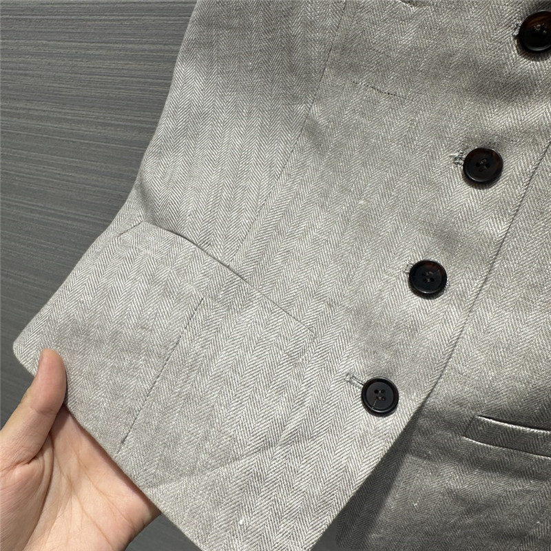 BC herringbone cotton and linen suit vest replica clothes