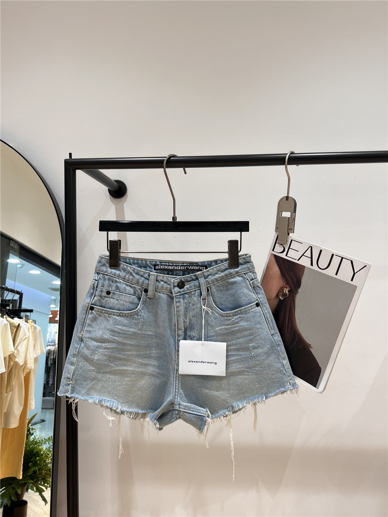A1exa*der wang raw edge denim shorts replica clothing