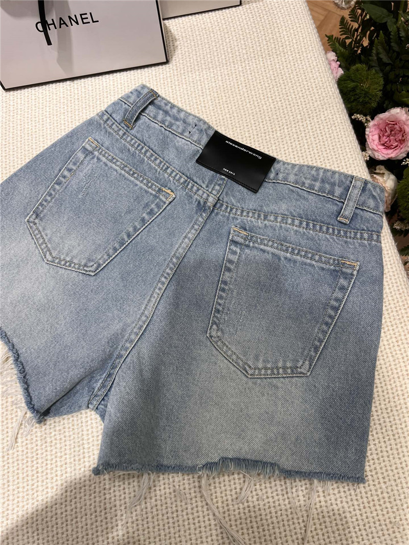 A1exa*der wang raw edge denim shorts replica clothing