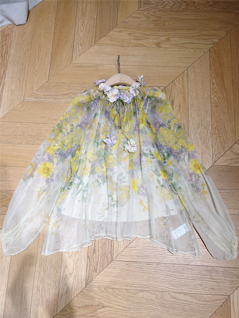 zimm tie-up lantern sleeve top replica designer clothes