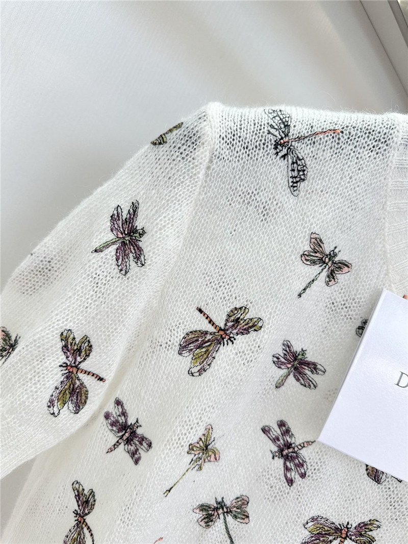 D10r embroidery dragonfly t-shirt in white