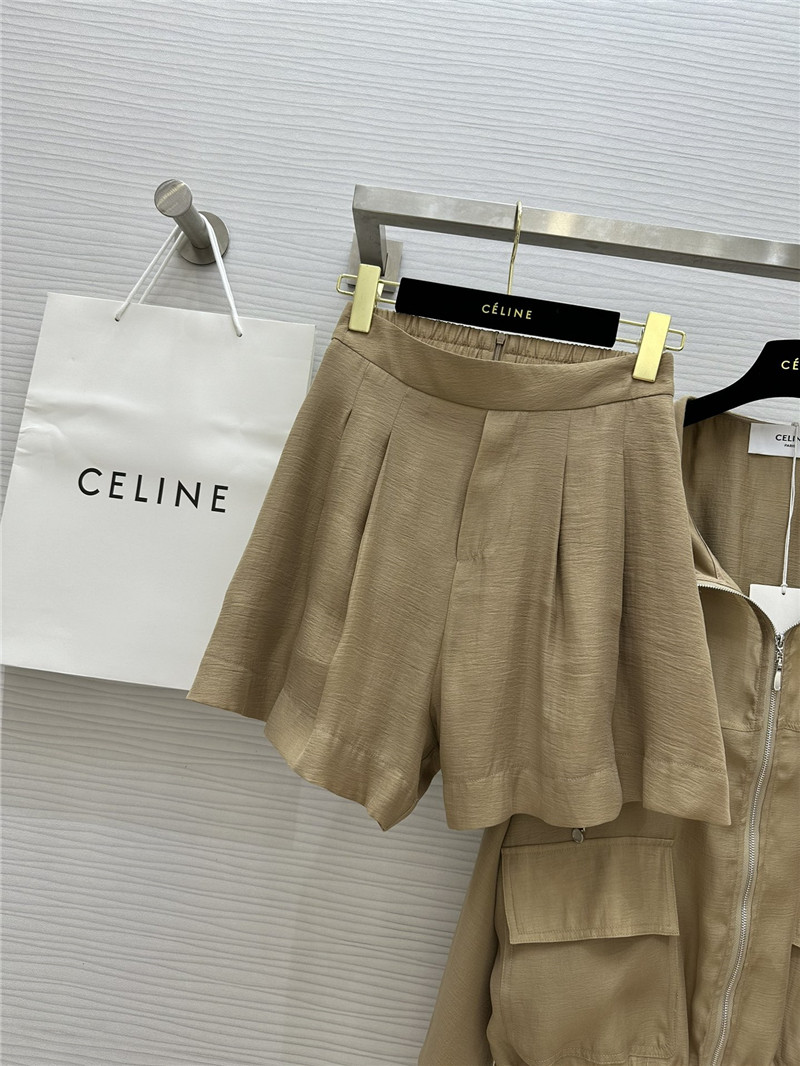 Ce1i*e tencel hooded jacket + shorts set replica clothing sites