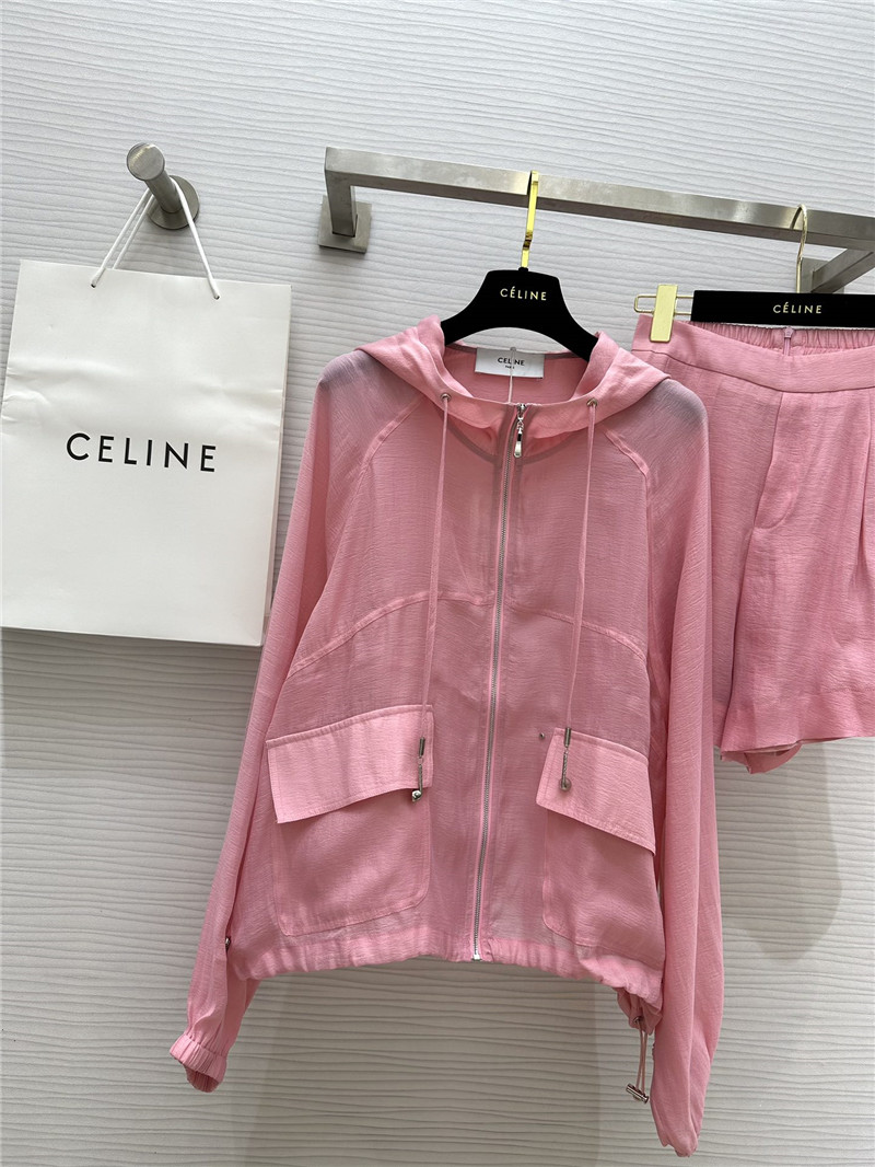 Ce1i*e tencel hooded jacket + shorts set replica clothing sites