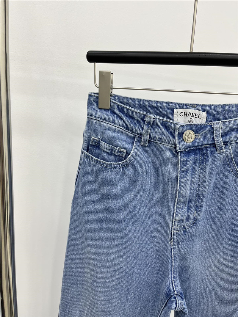 Ch**el hollow camellia jeans replica clothing sites