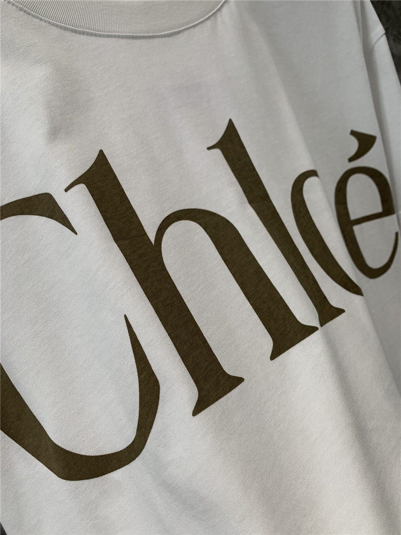 Chloé letter print round neck short sleeve T-shirt replicas clothes