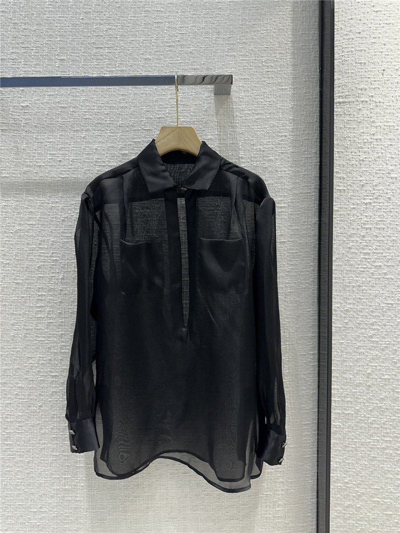 Ch**el palace style black organza shirt replica d&g clothing
