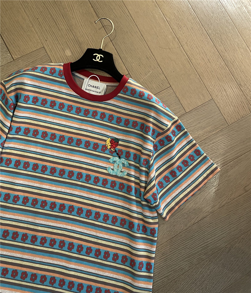 Ch**el new striped short sleeve replica clothes