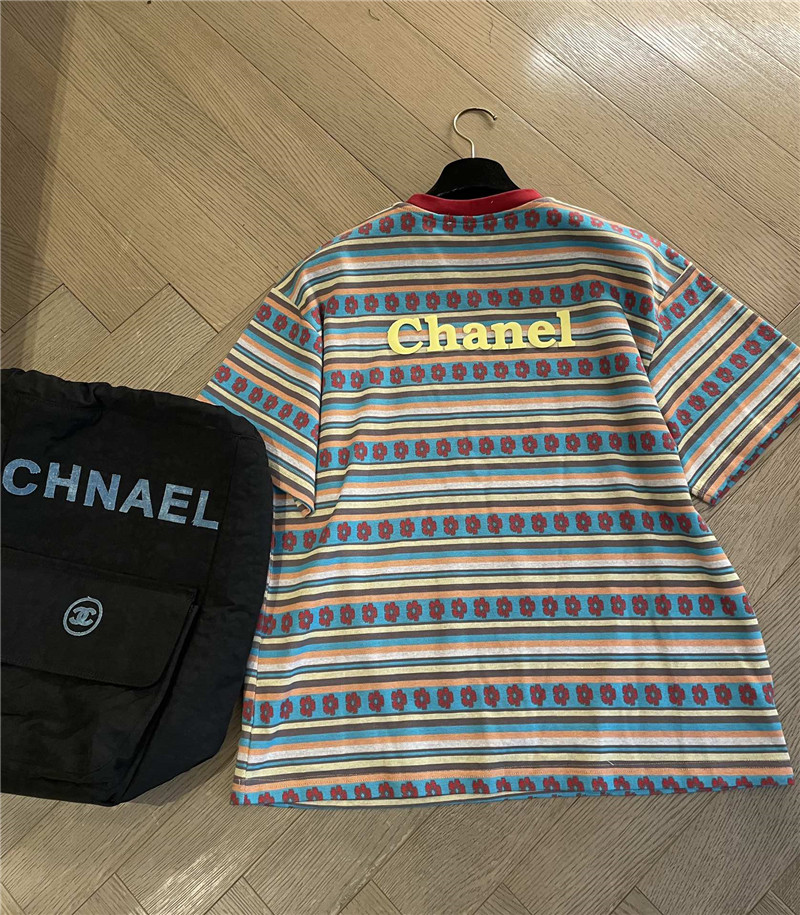 Ch**el new striped short sleeve replica clothes