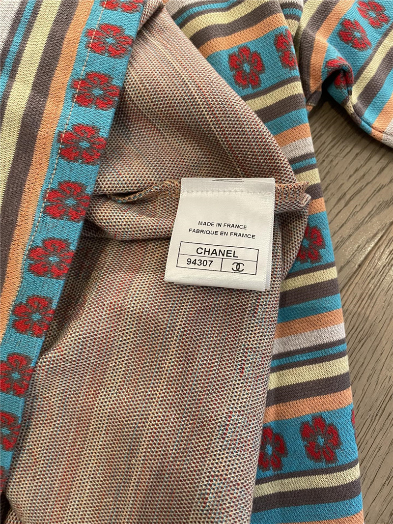 Ch**el new striped short sleeve replica clothes