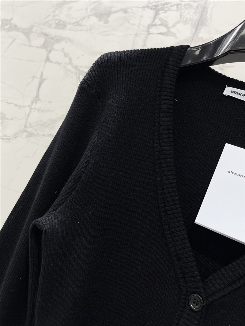 A1exa*der wang logo knitted cardigan in black