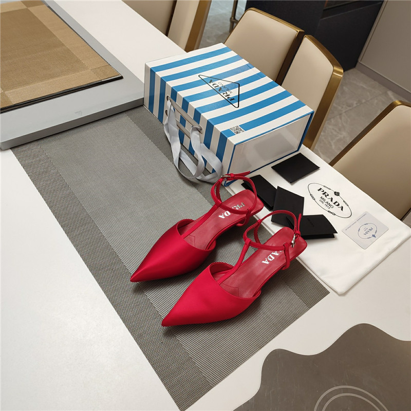 Pra*a pink leather slingback pumps