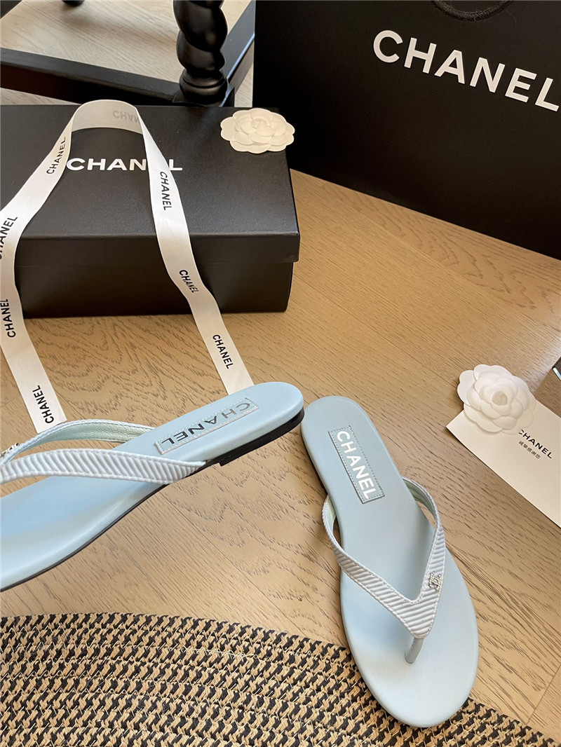 Ch**el flat blue flip flops