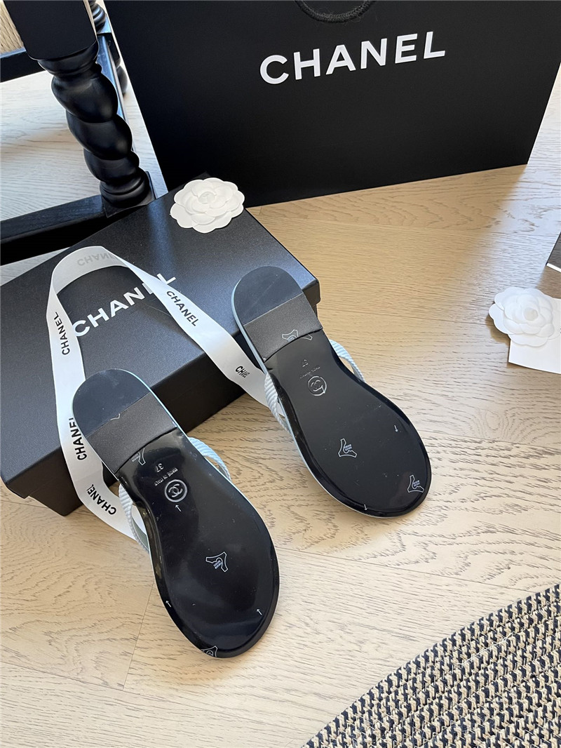 Ch**el flat blue flip flops