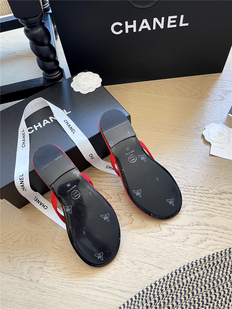 Ch**el flat red flip flops