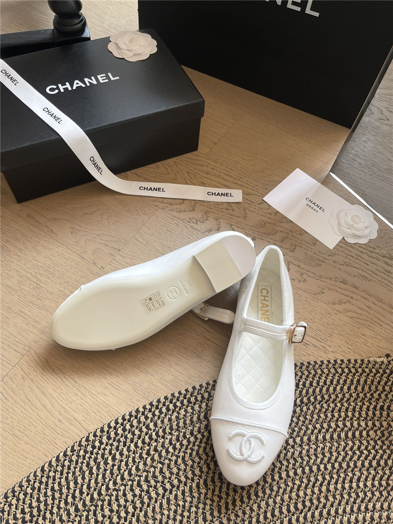 Ch**el mary janes leather ballet flats