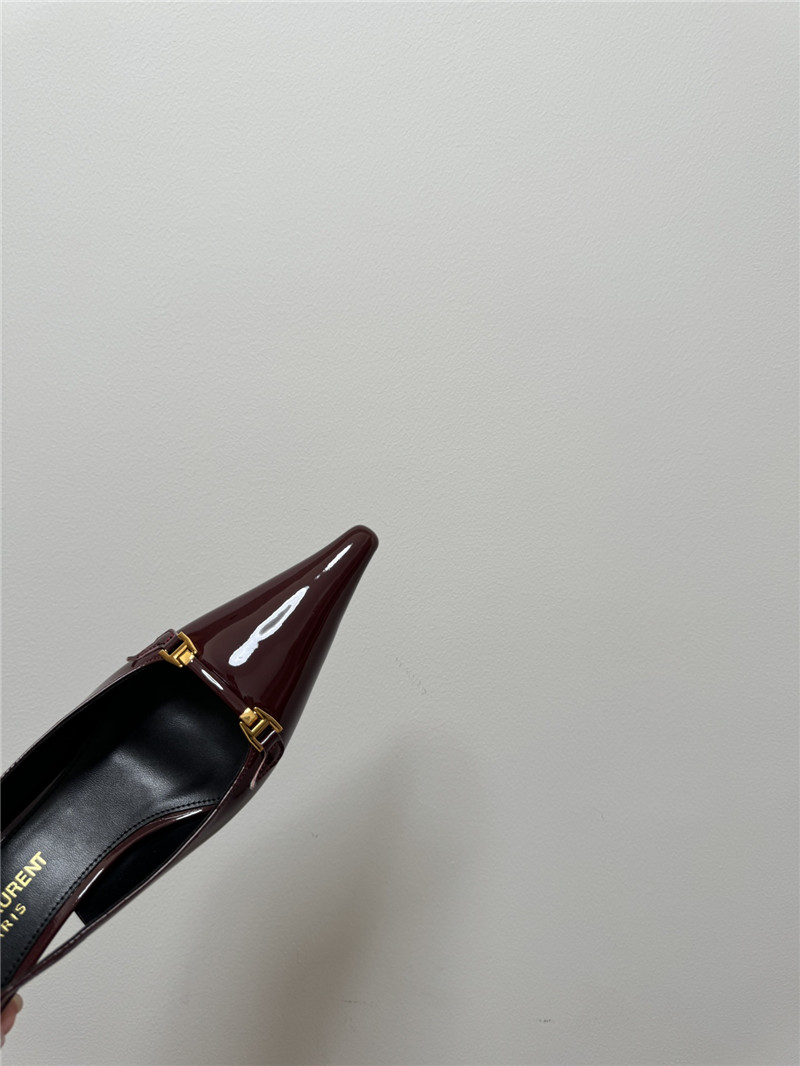 Sa1nt Lau*nt slingback 50mm patent-leather pumps