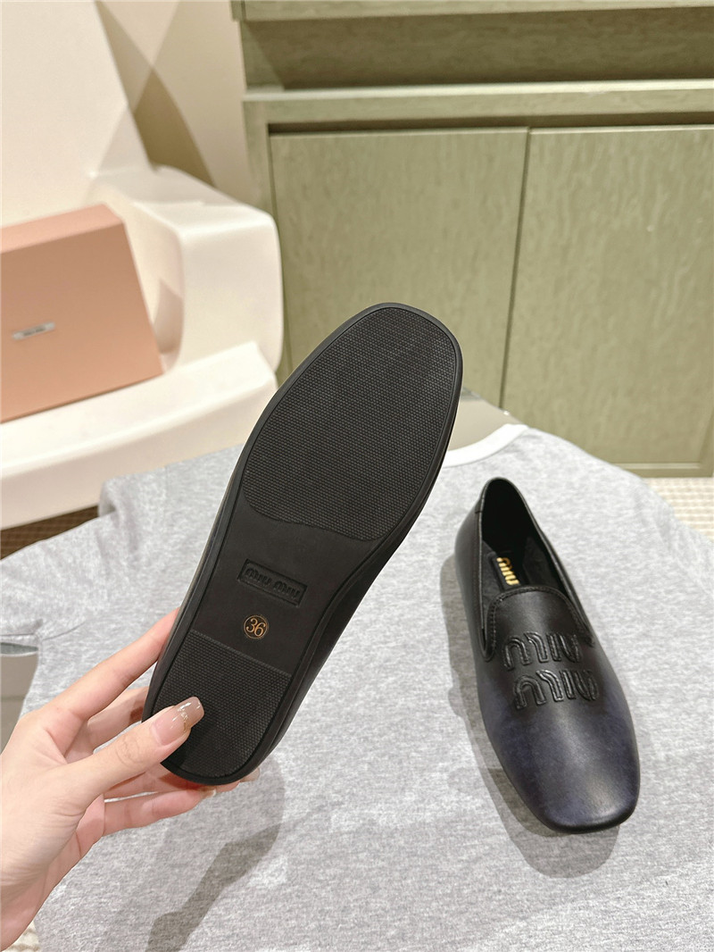 Miu Miu Black Leather Loafers
