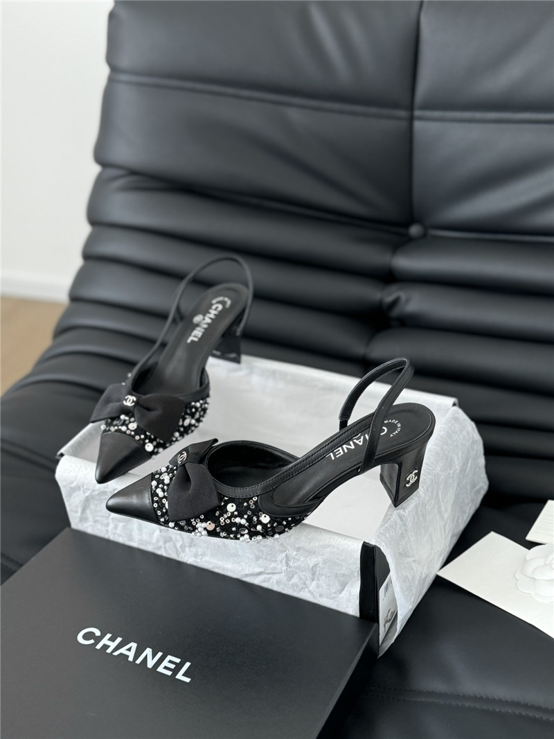 Ch**el butterfly knot slingback