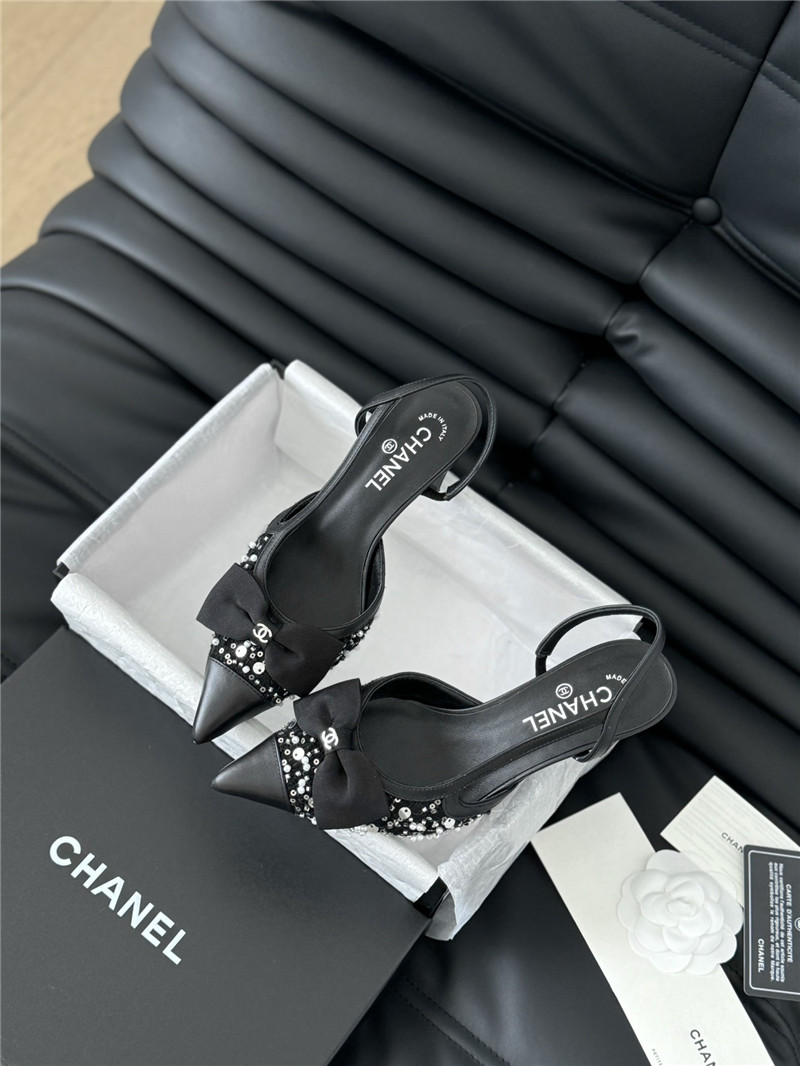 Ch**el butterfly knot slingback