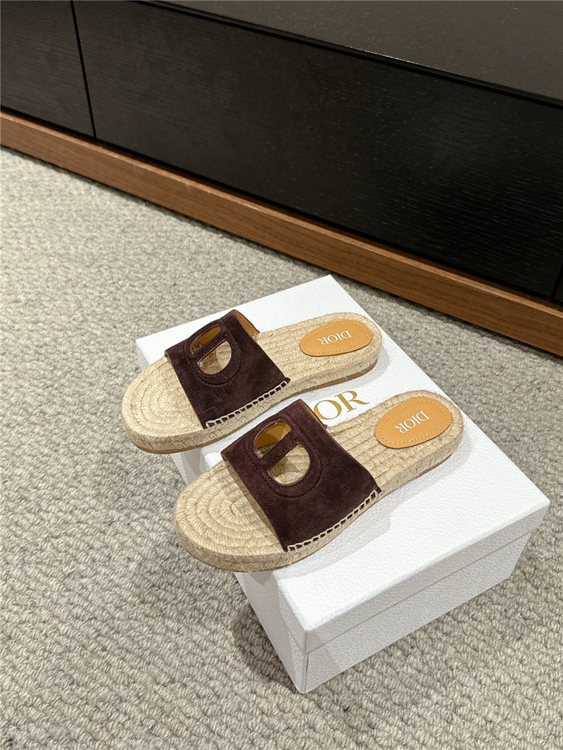 D10r cd suede espadrille slides