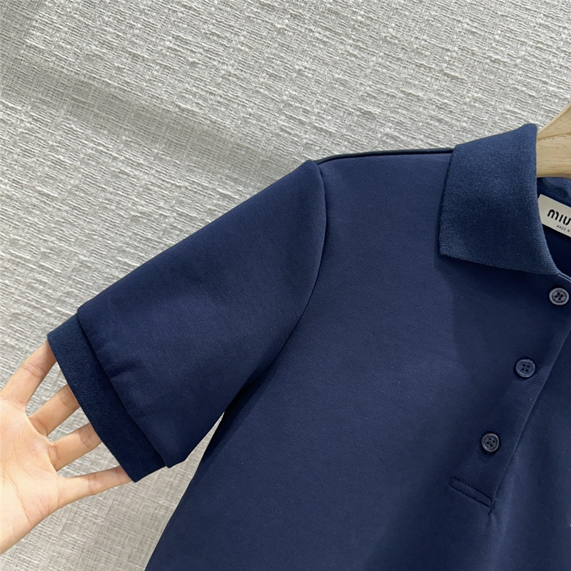 Miu Miu Navy Polo Short-Sleeve Set