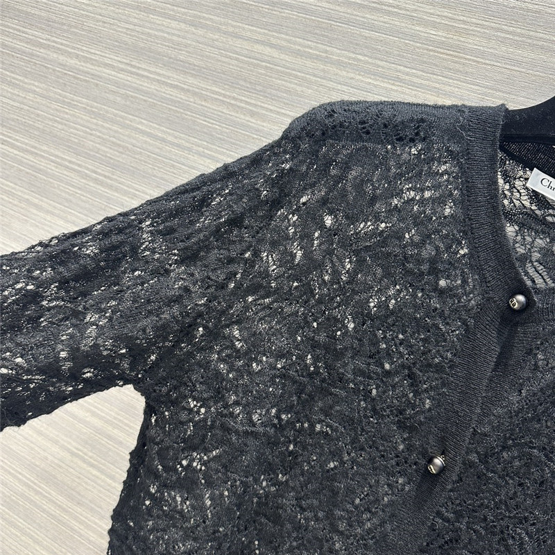 D10r lace knit cardigan in black