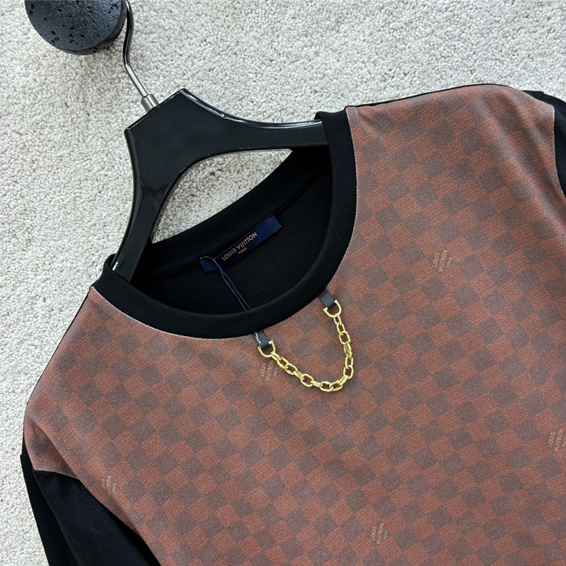 l0vis Vvtt0n lv contrast color checkerboard t-shirt replica clothes