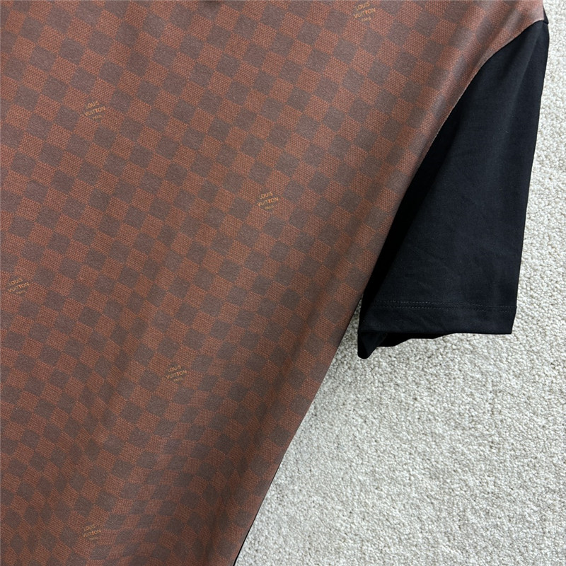 l0vis Vvtt0n lv contrast color checkerboard t-shirt replica clothes