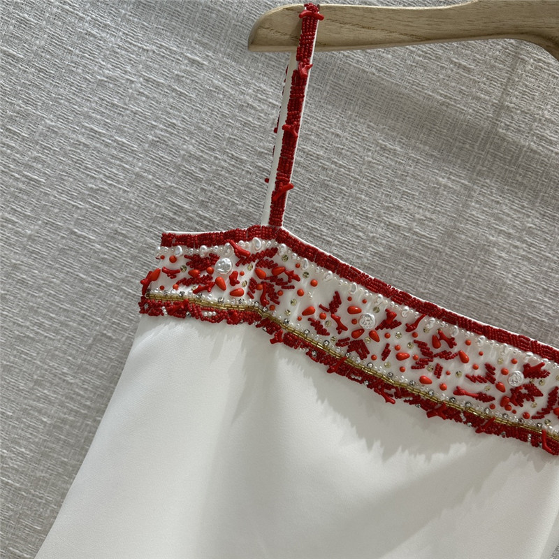 Va1e*ntin0 red coral suspender dress replica clothing