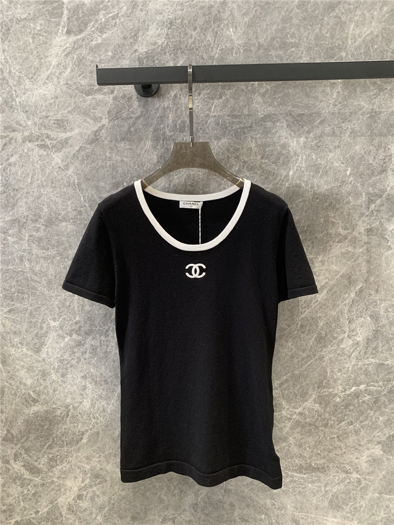 Ch**el knitted short sleeve top replica clothing