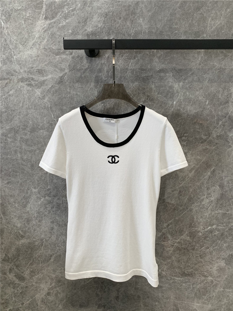 Ch**el knitted short sleeve top replica clothing