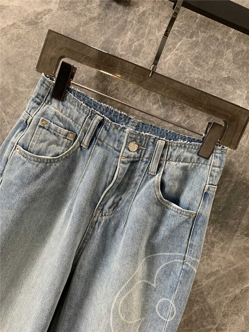 l0vis Vvtt0n lv ripped denim trousers replica clothing