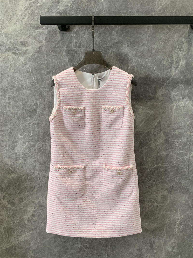 Ch**el tweed vest dress replica designer clothes