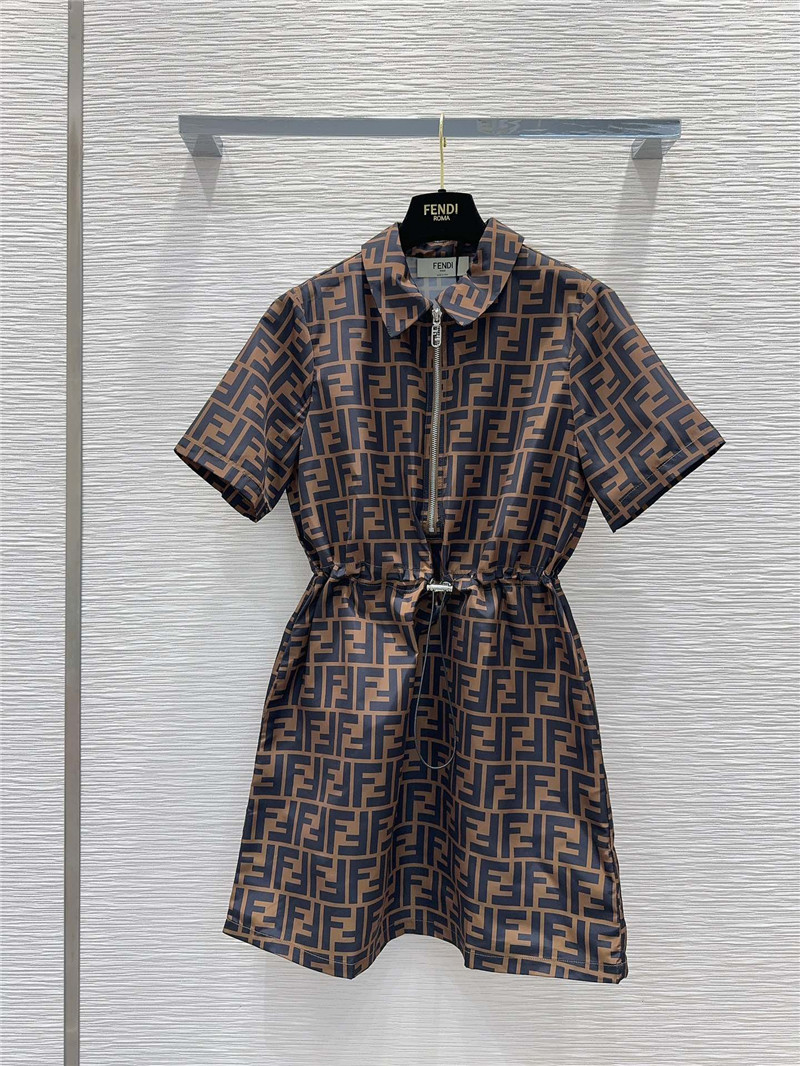 F**di preppy technical fabric shirt dress replica clothes