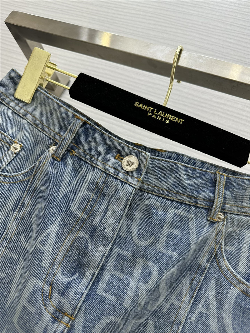 Versace letter print washed denim skirt replica clothes