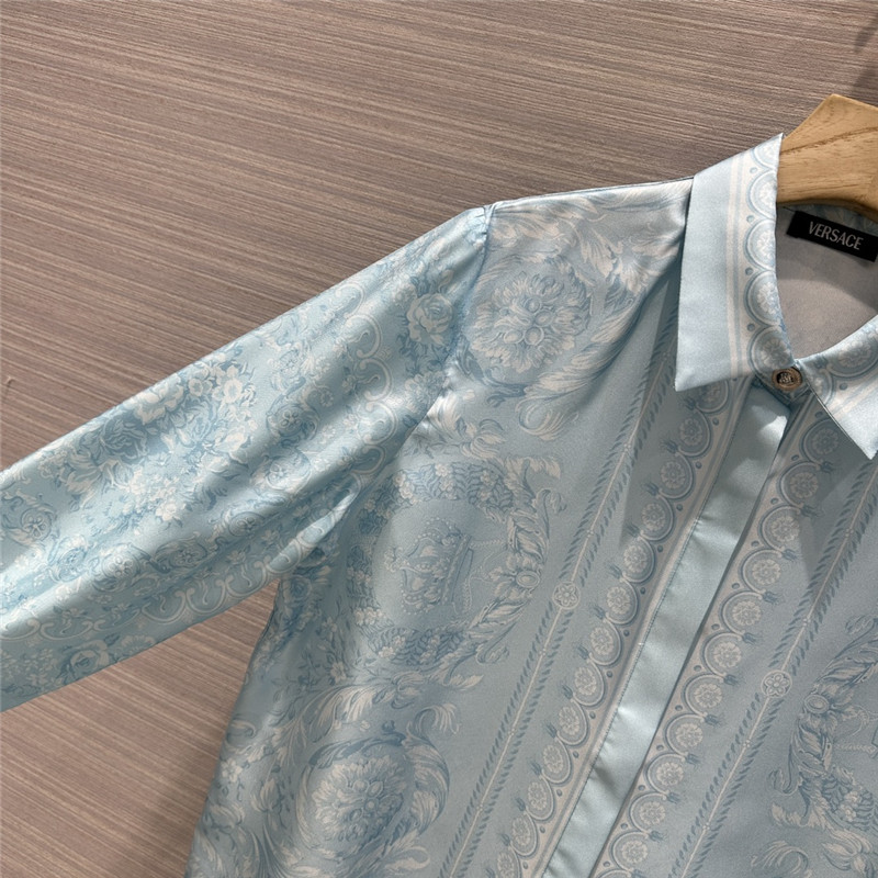 Versace color positioned printed silk shirt replica d&g clothing