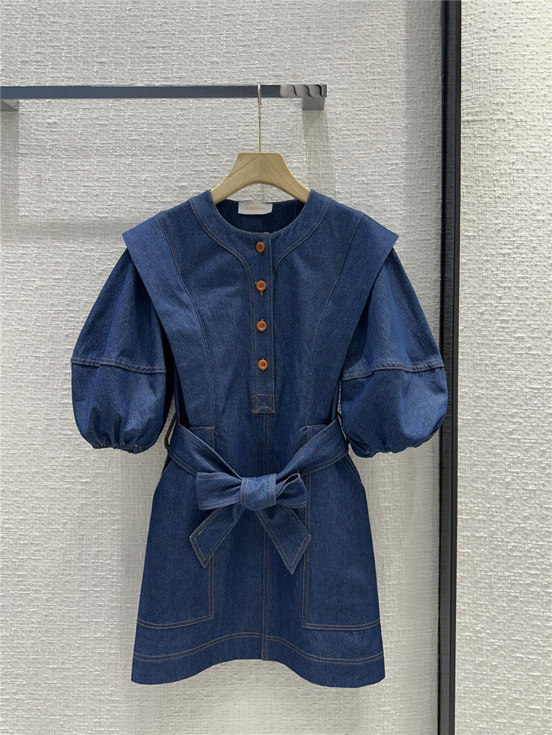 zimm belted denim dress replica d&g clothing