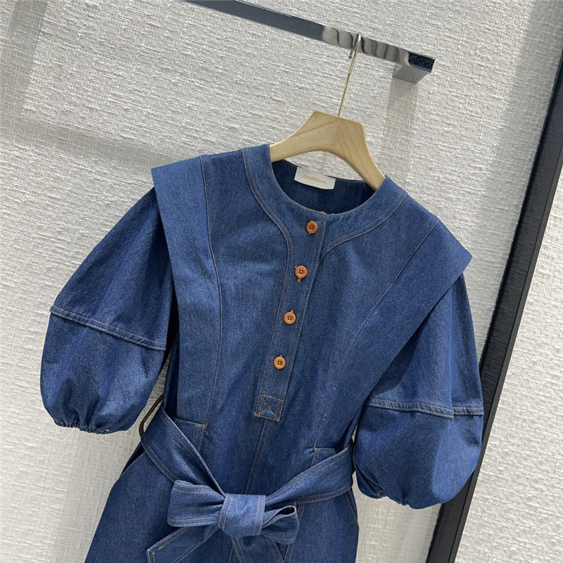 zimm belted denim dress replica d&g clothing