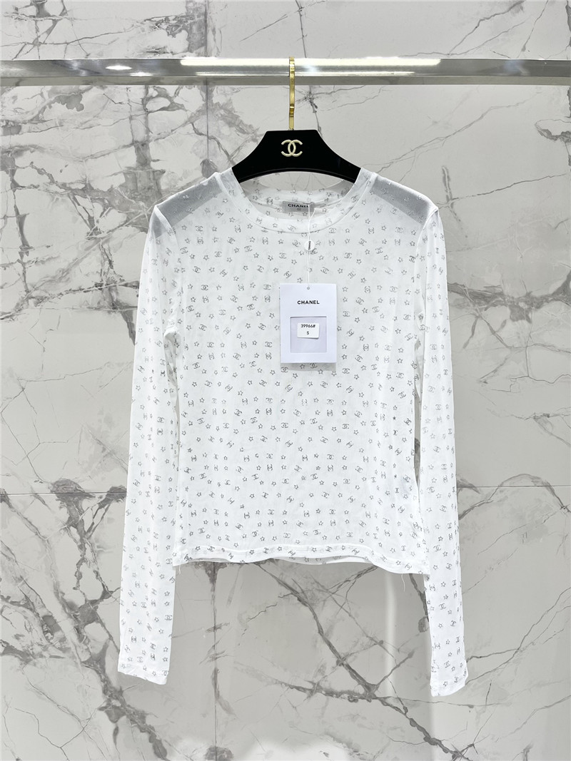 Ch**el xiaoxiang letter mesh top replica designer clothes