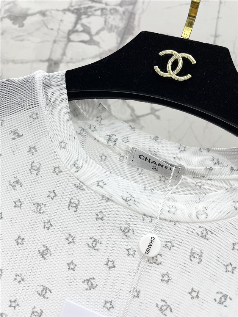Ch**el xiaoxiang letter mesh top replica designer clothes