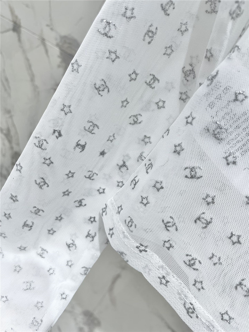 Ch**el xiaoxiang letter mesh top replica designer clothes