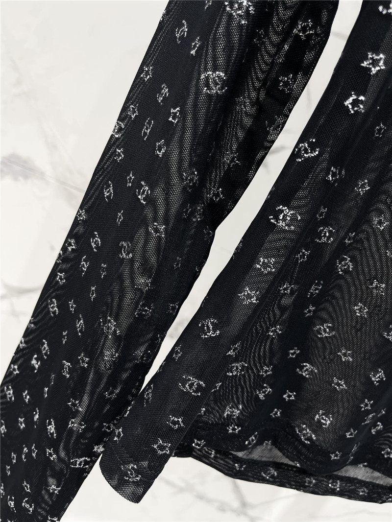 Ch**el xiaoxiang letter mesh top replica designer clothes